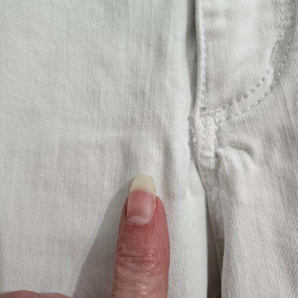 Ann Taylor White Denim Jeans Womens 12 High Rise The Skinny Ankle Curvy Fit - Picture 9 of 16